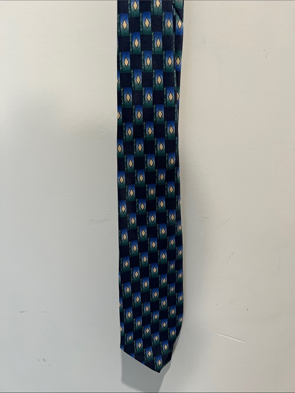 Classic Blue Geometric Silk Tie - Men's Accessory